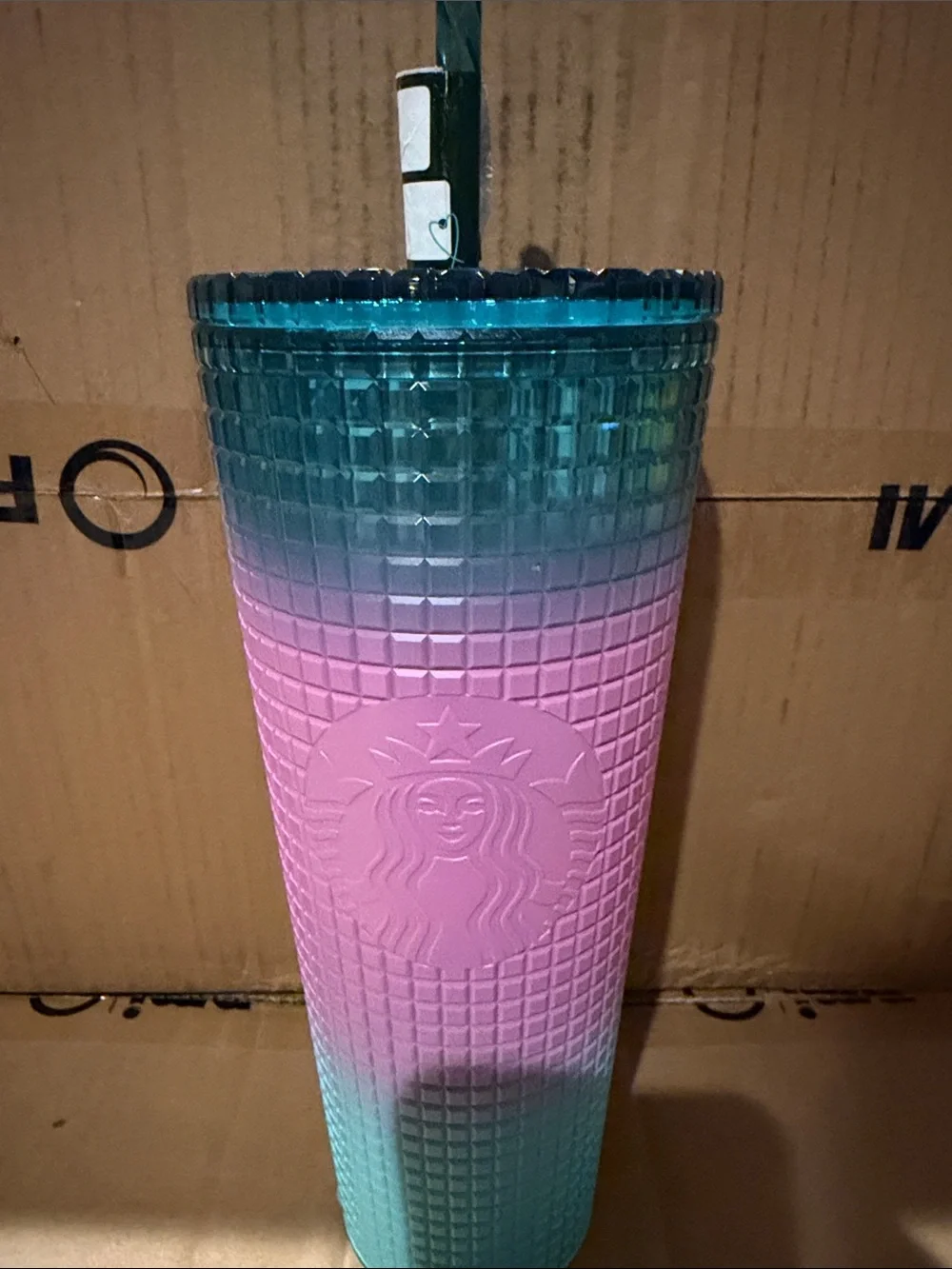 Starbucks Pink to Teal Ombre Studded Tumbler with Straw